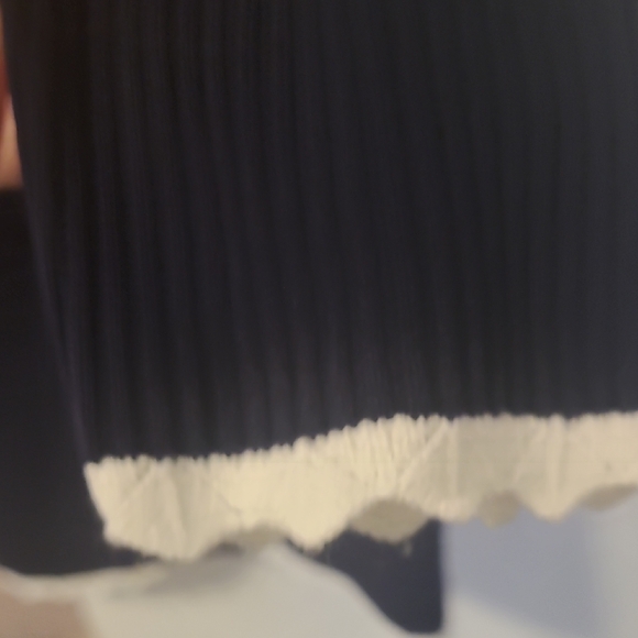 Aleeza Paris Women's Navy Blazer with White Trim and Gold Buttons - Picture 5 of 6